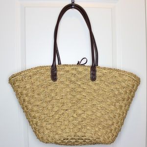 J. Crew Woven Straw Shoulder Beach Bag